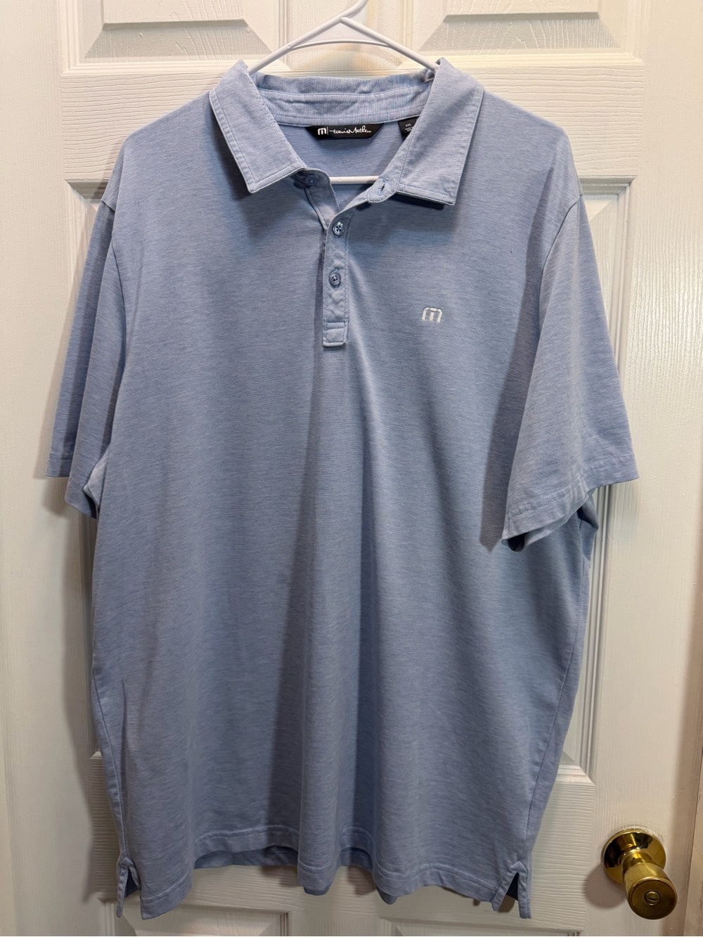 Travis Mathew Men's Pale Blue Short-Sleeve Polo